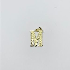 10k Solid Gold Small Initial Pendant M